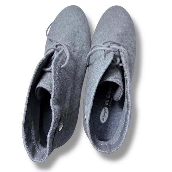 EUC Dr. Scholls Conquer Gray Fabric Wedge Ankle Booties Women's Size 9W - Picture 3 of 12